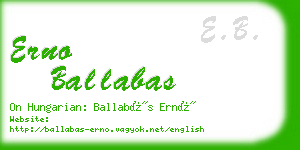 erno ballabas business card